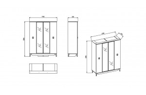 Шкаф 4-х дверный Алвис (ALVIS) ALVIS-20