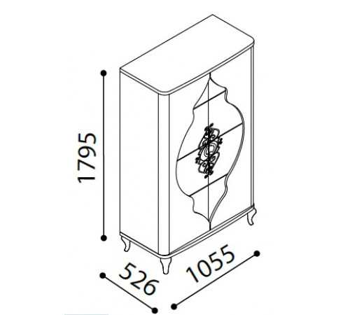 Шкаф витрина 2-х дверная Легенда LEGN-13 