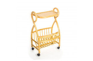 Столик с подставкой для газет Classic Rattan 17/17 из ротанга на колесиках
