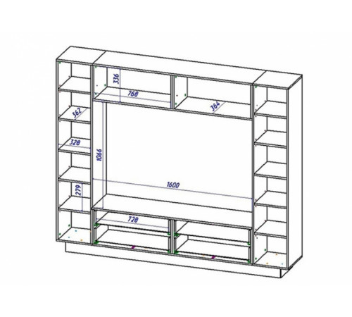 Стенка iMeb (АйМеб) МН-401.1 черный глянец от Мебель-Неман