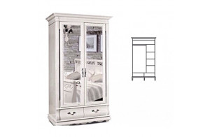 Шкаф для одежды Оскар ММ-216-01/02 (белая эмаль+пт)