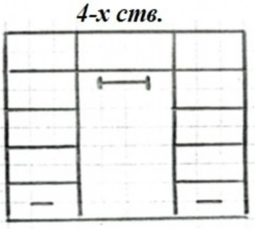 Четырехстворчатый шкаф для одежды Римини MUR-118-04 с зеркалом