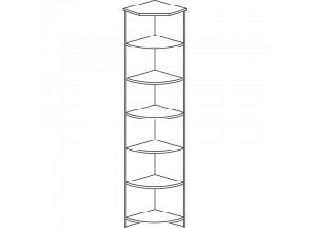 Стеллаж угловой открытый Инна 607 темный